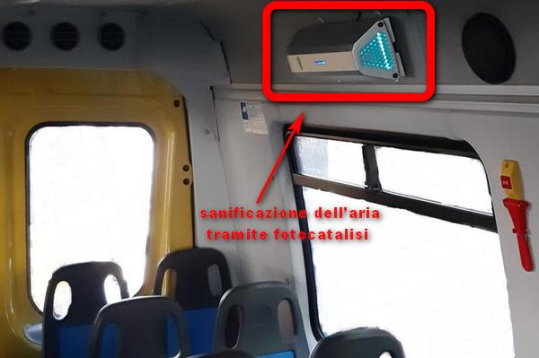 La sanificazione dell’aria tramite fotocatalisi approda sugli Scuolabus AMAT