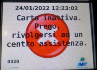 Errore malfunzionamento titoli di viaggio